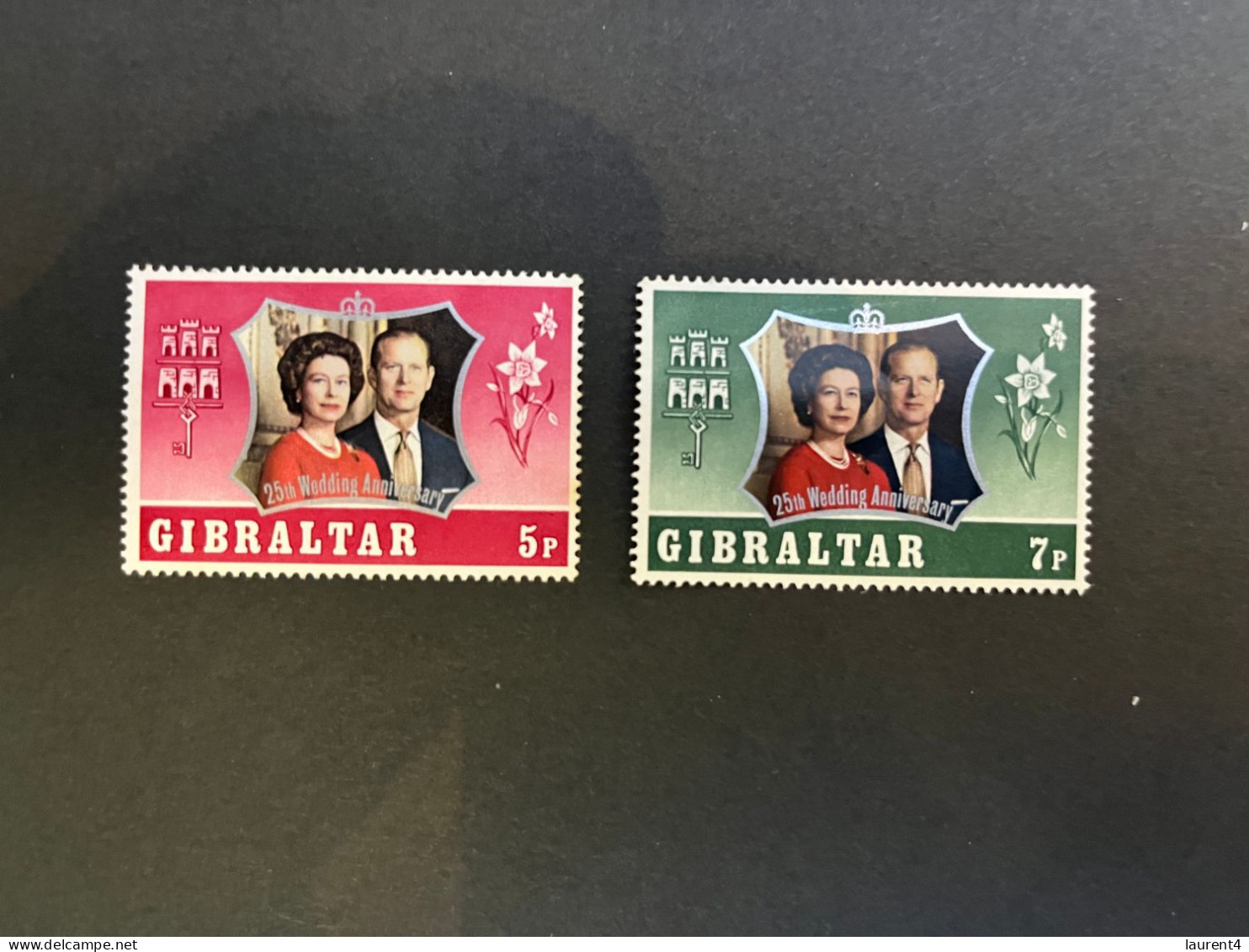 14-5-2024 (stamp) Neuf / Mint - 25th Wedding Anniversary - Gibraltar (2 Values) - Gibilterra