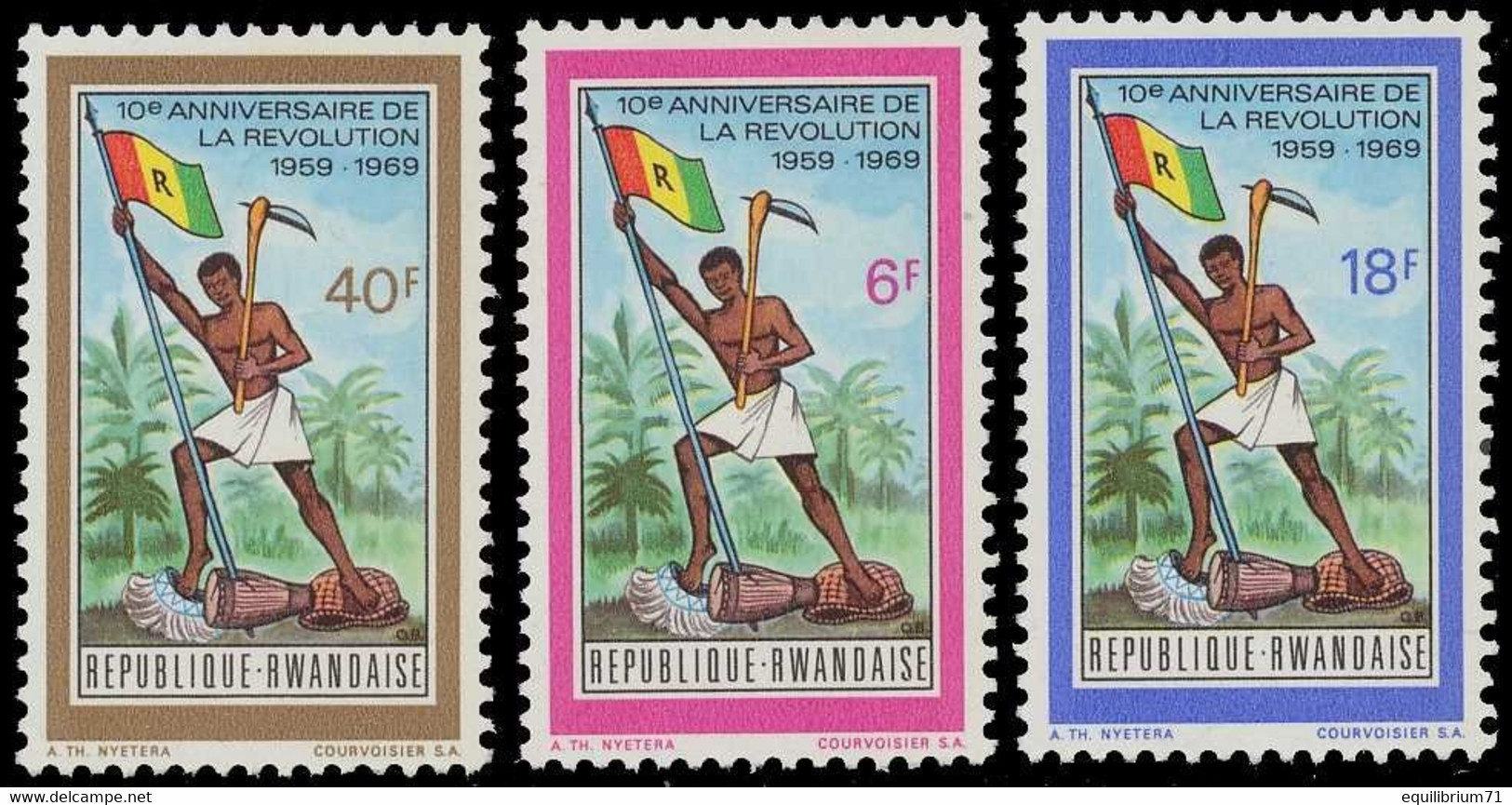 319/321** - 10e Anniversaire De La Révolution / 10e Verjaring Van De Revolutie / 10. Jahrestag Der Revolution - RWANDA - Ungebraucht