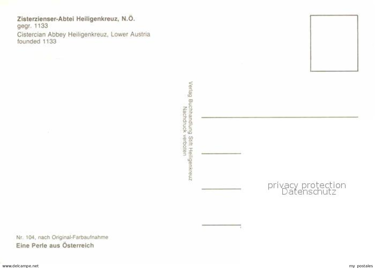 72806744 Heiligenkreuz Niederoesterreich Zisterzienser Abtei Heiligenkreuz - Andere & Zonder Classificatie