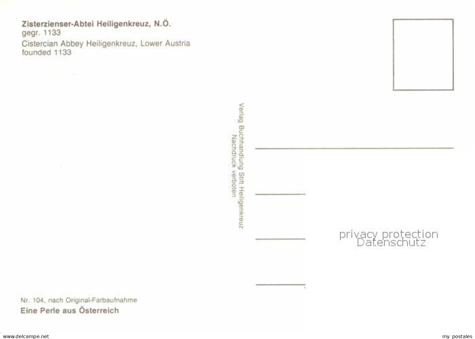 72806744 Heiligenkreuz Niederoesterreich Zisterzienser Abtei Heiligenkreuz - Altri & Non Classificati