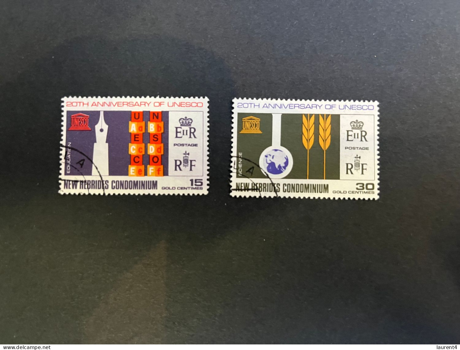 14-5-2024 (stamp) Used / Obliterer - 20th Anniversary UNESCO - New Hebrides Condominium (2 Values) - Vanuatu (1980-...)