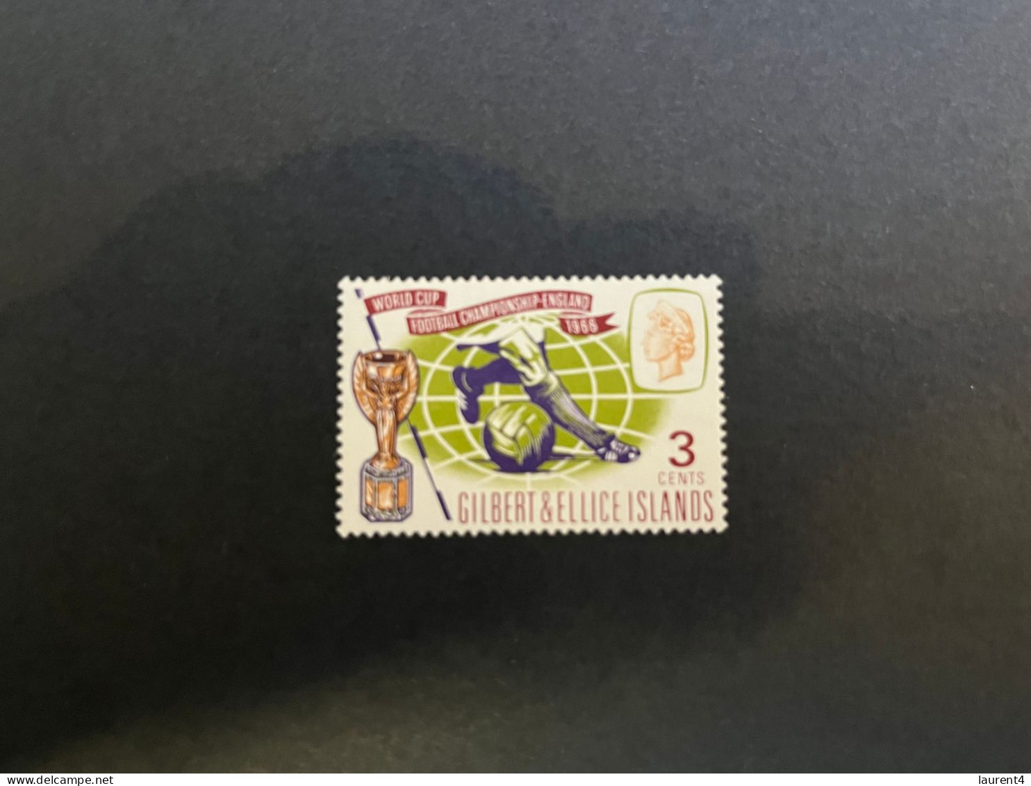 14-5-2024 (stamp) Mint / Neuf -  World Cup Football 1966 - Gilbert & Ellice Island (1 Value) - 1966 – Inghilterra