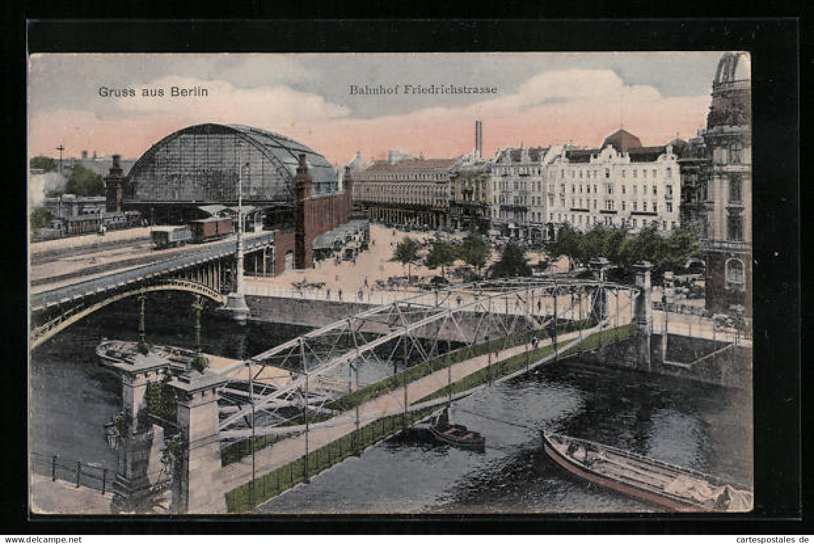 AK Berlin, Bahnhof Friedrichstrasse Mit Brücke  - Mitte