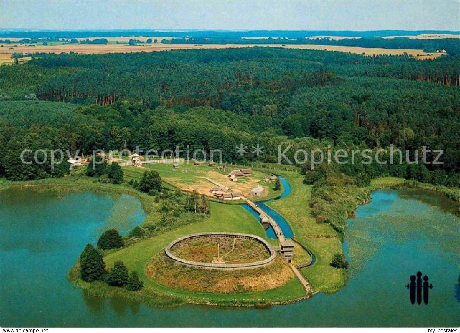 72803501 Gross Raden Archaeologisches Freilichtmuseum Fliegeraufnahme Sternberg  - Sonstige & Ohne Zuordnung