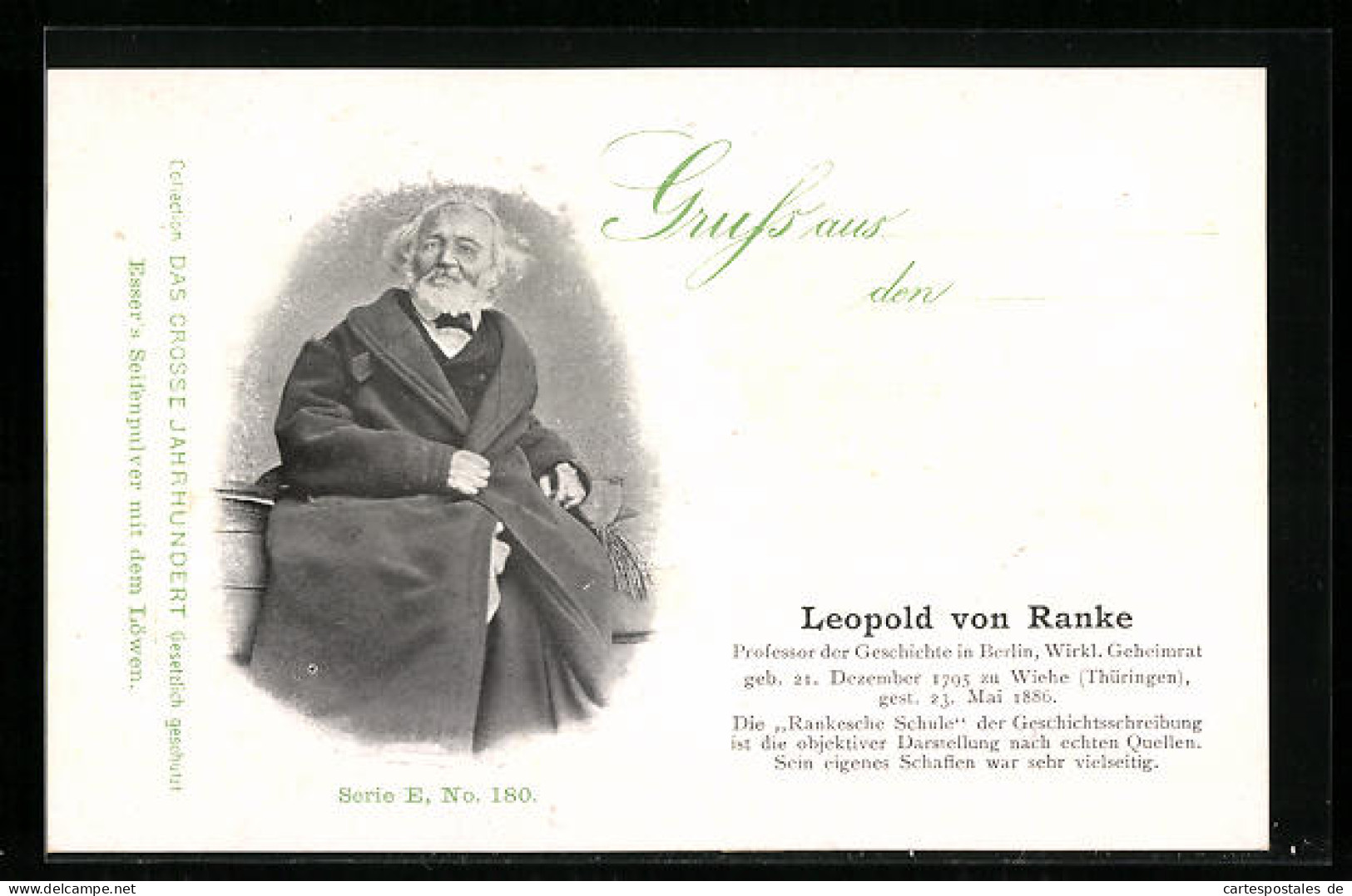 AK Gelehrter Leopold Von Ranke, Bildnis Und Lebenslauf  - Historical Famous People