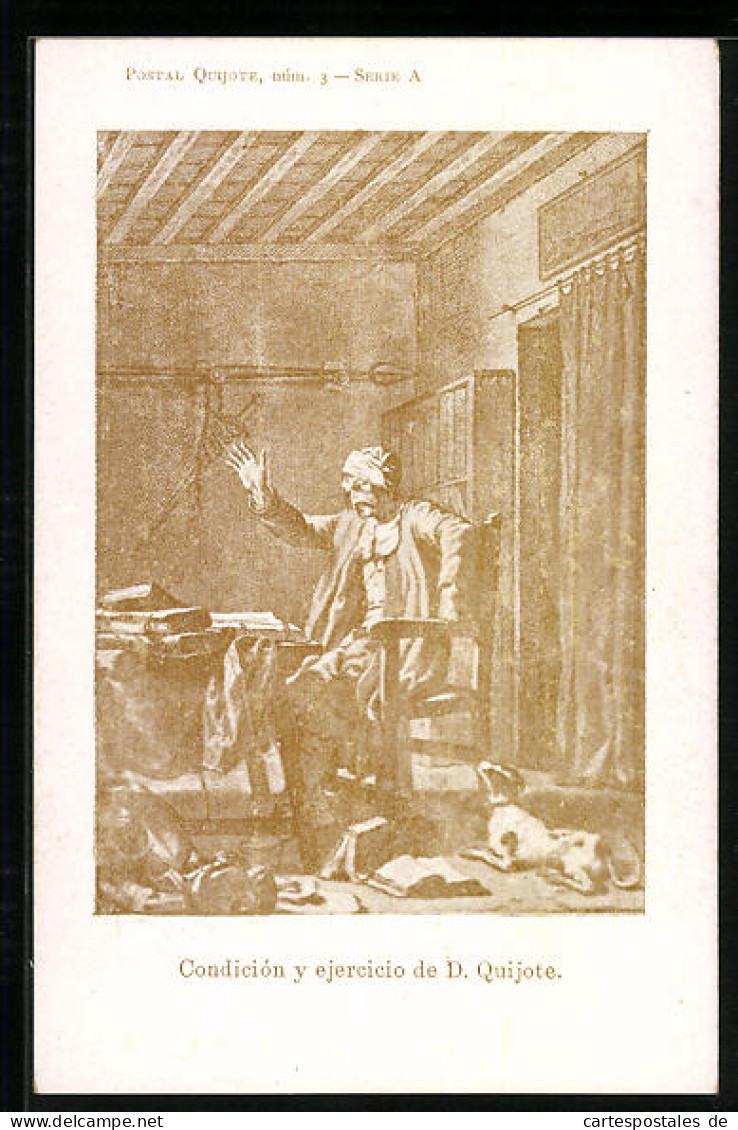 Künstler-AK Cervantes, Condición Y Ejercicio De Don Quijote  - Schriftsteller