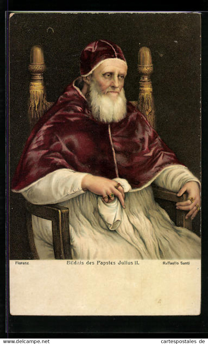 Künstler-AK Papst Julius II. Im Stuhl Sitzend  - Popes