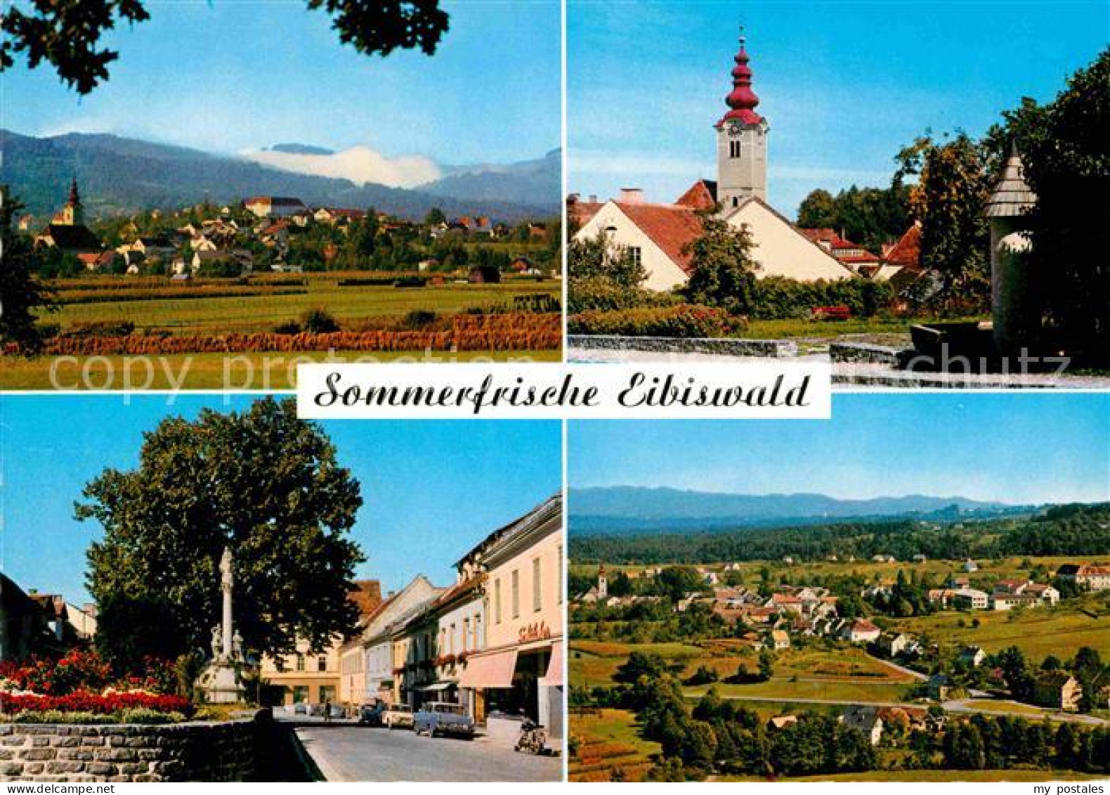 72802833 Eibiswald Steiermark Ortsansicht Mit Kirche Strassenpartie Alpenblick E - Sonstige & Ohne Zuordnung
