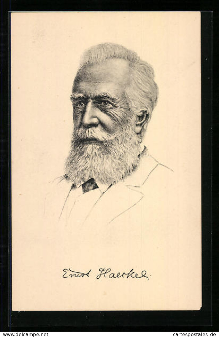 AK Portrait Des Philosophen U. Zoologen Ernst Haeckel  - Historical Famous People