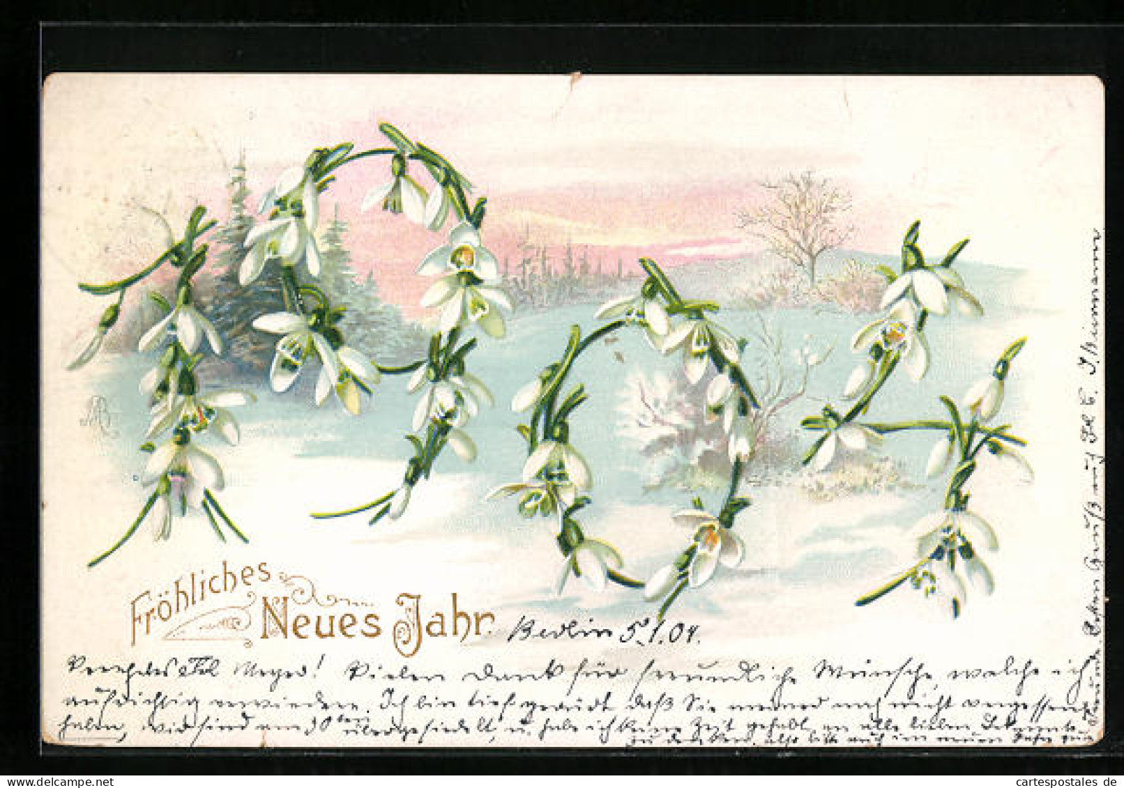 AK Jahreszahl 1904 In Winterlicher Landschaft  - Altri & Non Classificati