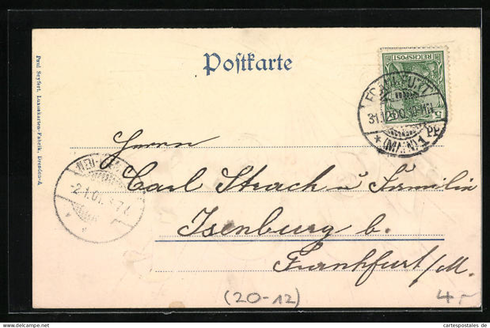 AK Jahreszahl Mit Stern, Neujahrsgruss 1901  - Other & Unclassified