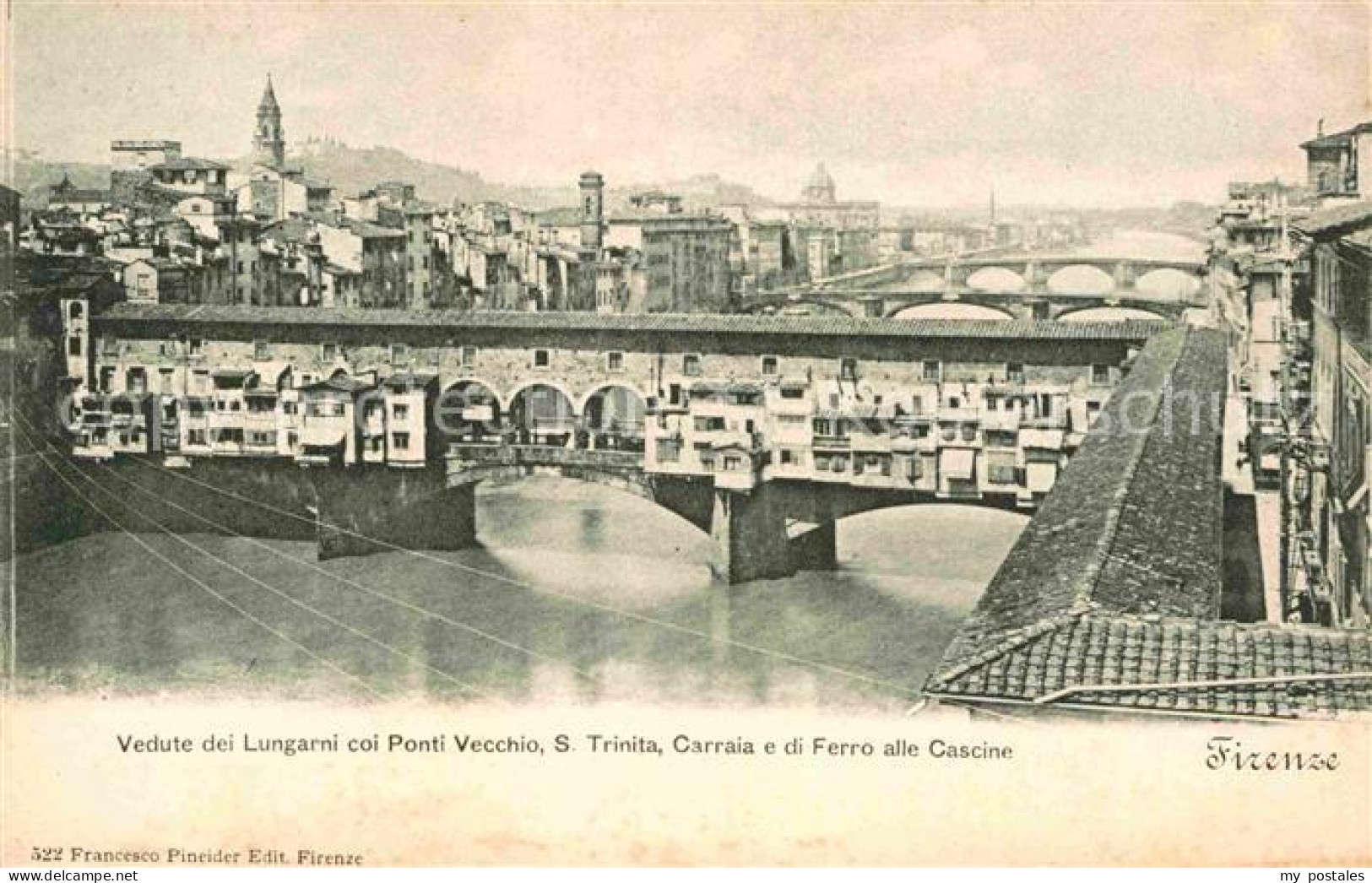 72808820 Firenze Florenz Vedute Dei Lungarni Coi Ponti Vecchio S Trinita Carraia - Sonstige & Ohne Zuordnung