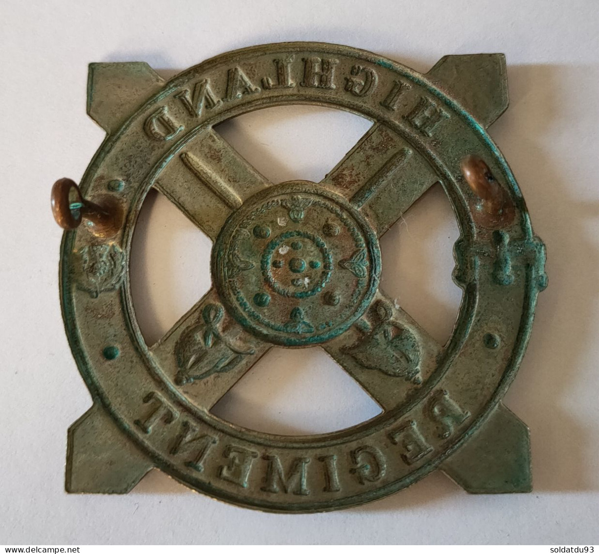 Insigne Casquette Du Régiment écossais Highland De La Seconde Guerre Mondiale 54 Mm X 53 Mm - 1939-45