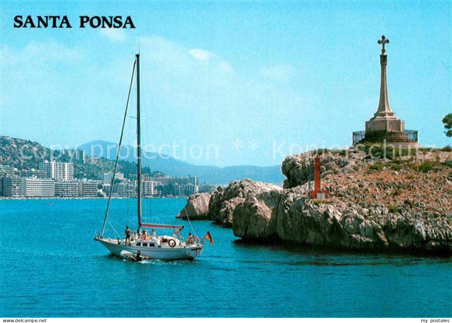 72807748 Santa Ponsa Mallorca Islas Baleares Kreuz Felsenkueste Segelboot Calvia - Andere & Zonder Classificatie