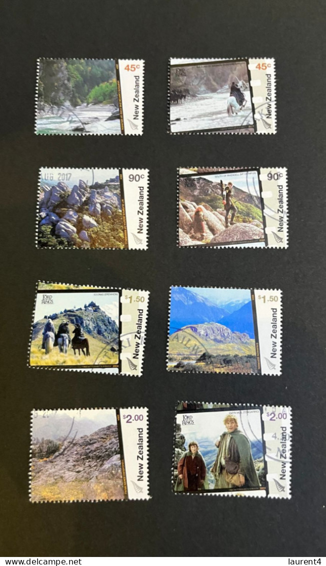 14-5-2024 (stamp) Used / Obliterer - New Zealand (8 Values) Lord Of The Ring - Gebruikt
