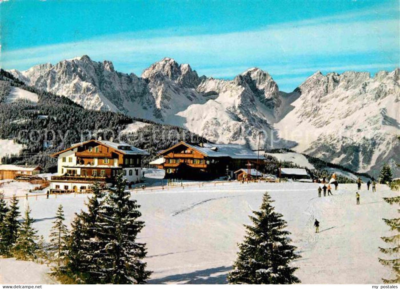 72801037 Kirchberg Tirol Berggasthof Maierl Mit Kaisergebirge Winterpanorama Kir - Other & Unclassified