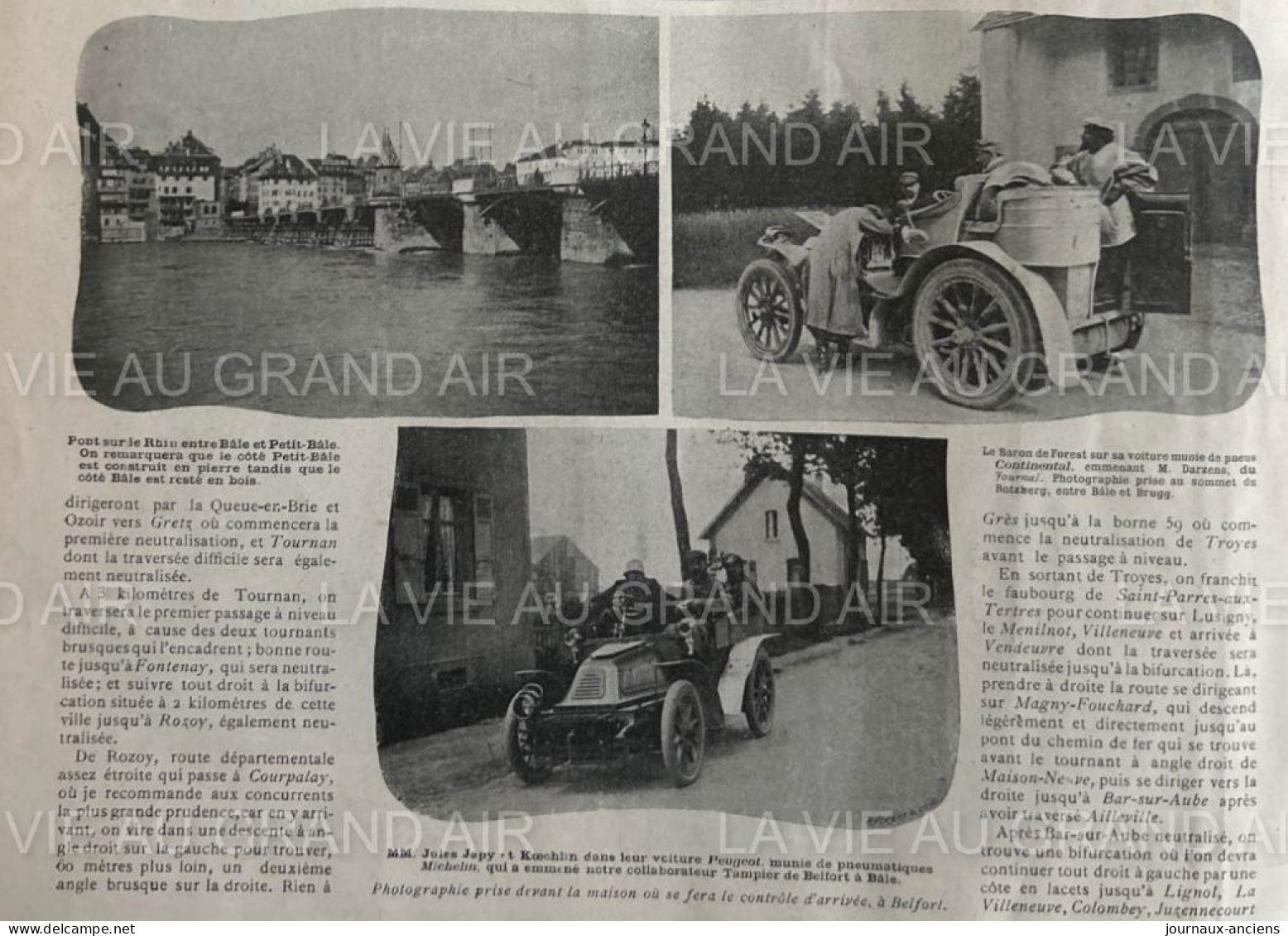 1902 COURSE AUTOMOBILE - AVANT PARIS = VIENNE - L'ITINÉRAIRE DE PARIS À BREGENZ - LA VIE AU GRAND AIR - 1900 - 1949