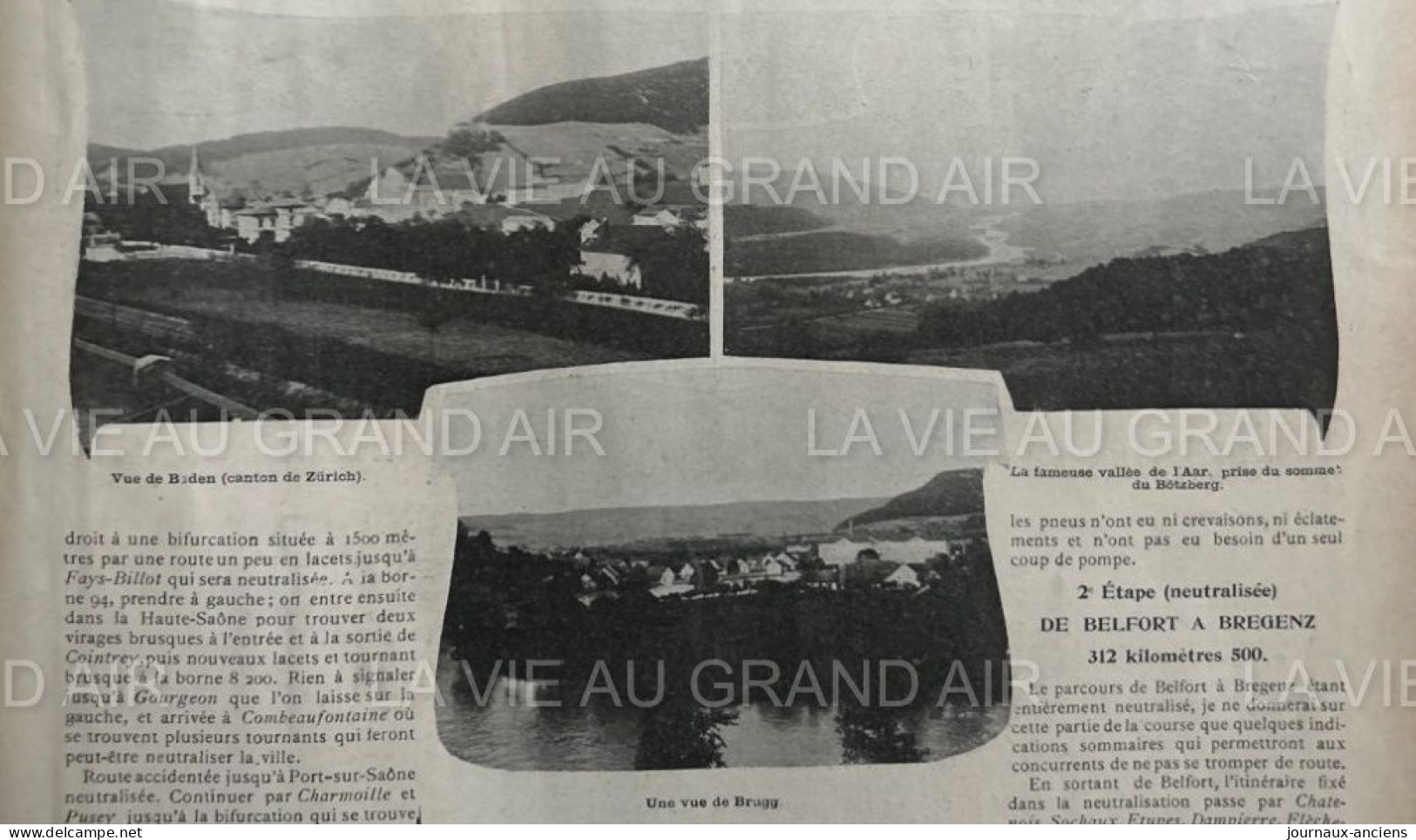 1902 COURSE AUTOMOBILE - AVANT PARIS = VIENNE - L'ITINÉRAIRE DE PARIS À BREGENZ - LA VIE AU GRAND AIR - 1900 - 1949