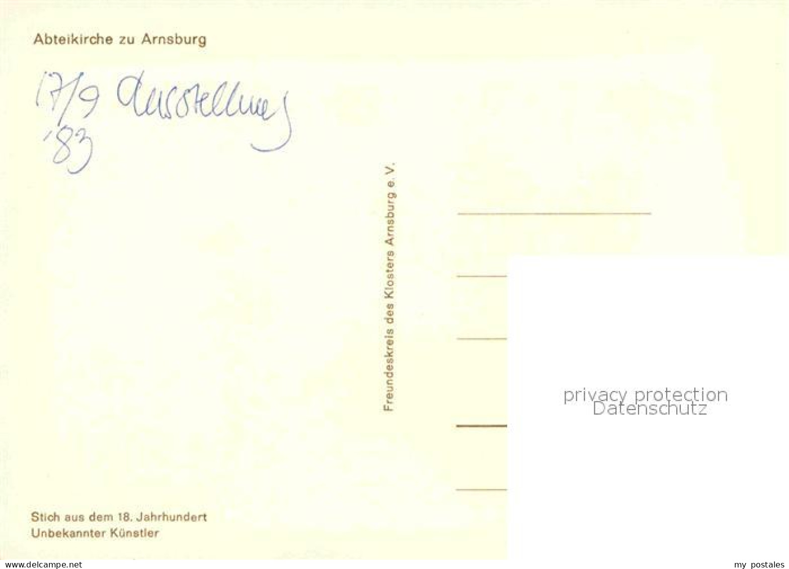 72800890 Arnsburg Hessen Abteikirche Stich Aus Dem 18. Jhdt. Kuenstlerkarte Arns - Lich
