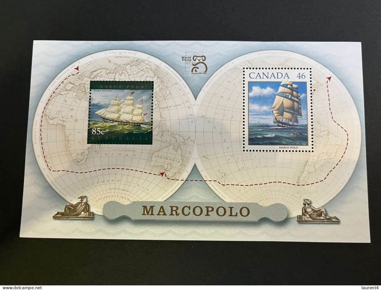 14-5-2024 (stamp) Mint / Neuf- Australia - Marco Polo Mini-sheet (Canada / Australia) - Emissions Communes