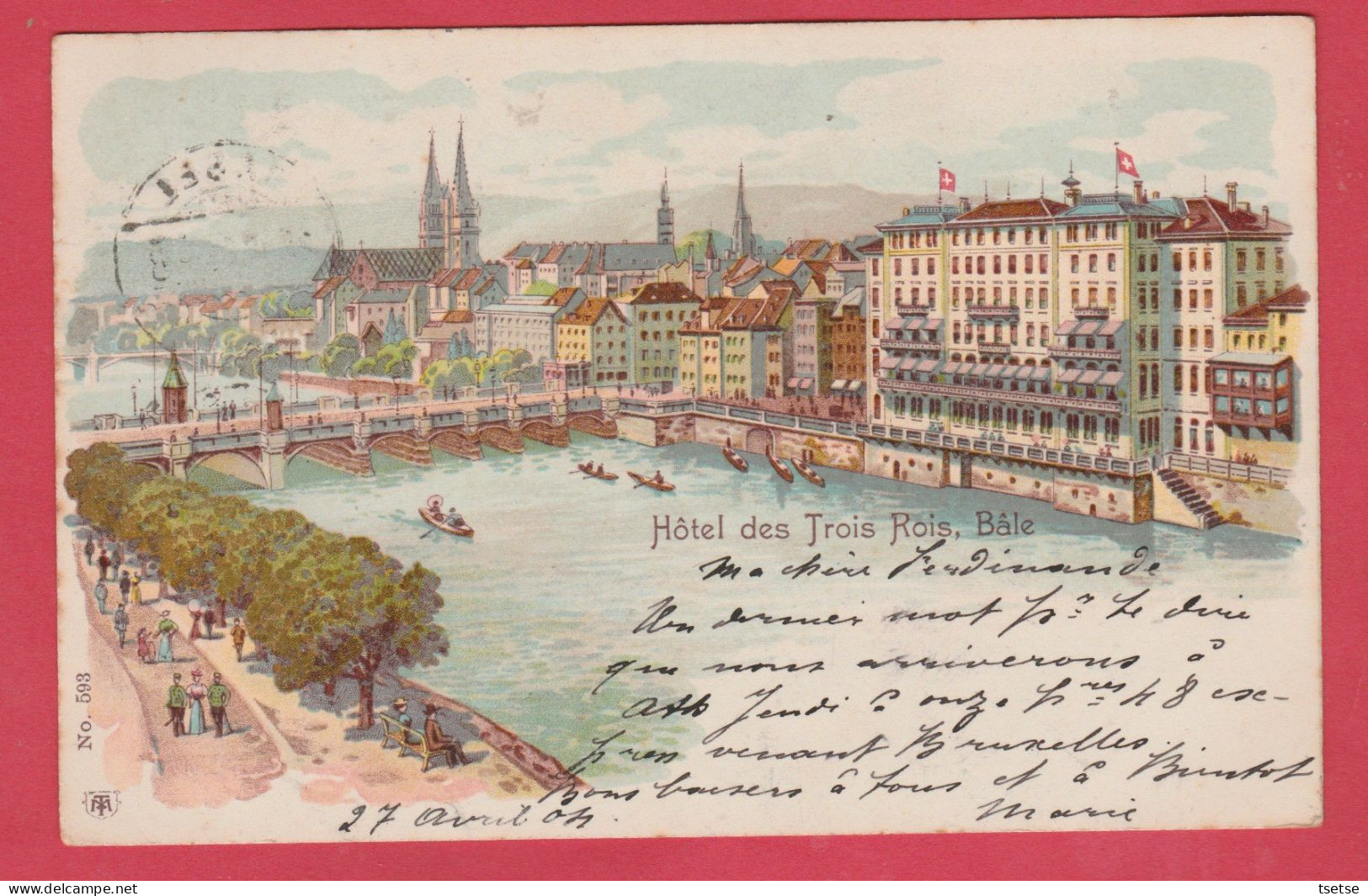 Bâle - Hôtel Des Trois Rois  / Litho - 1904 ( Voir Verso ) - Basel