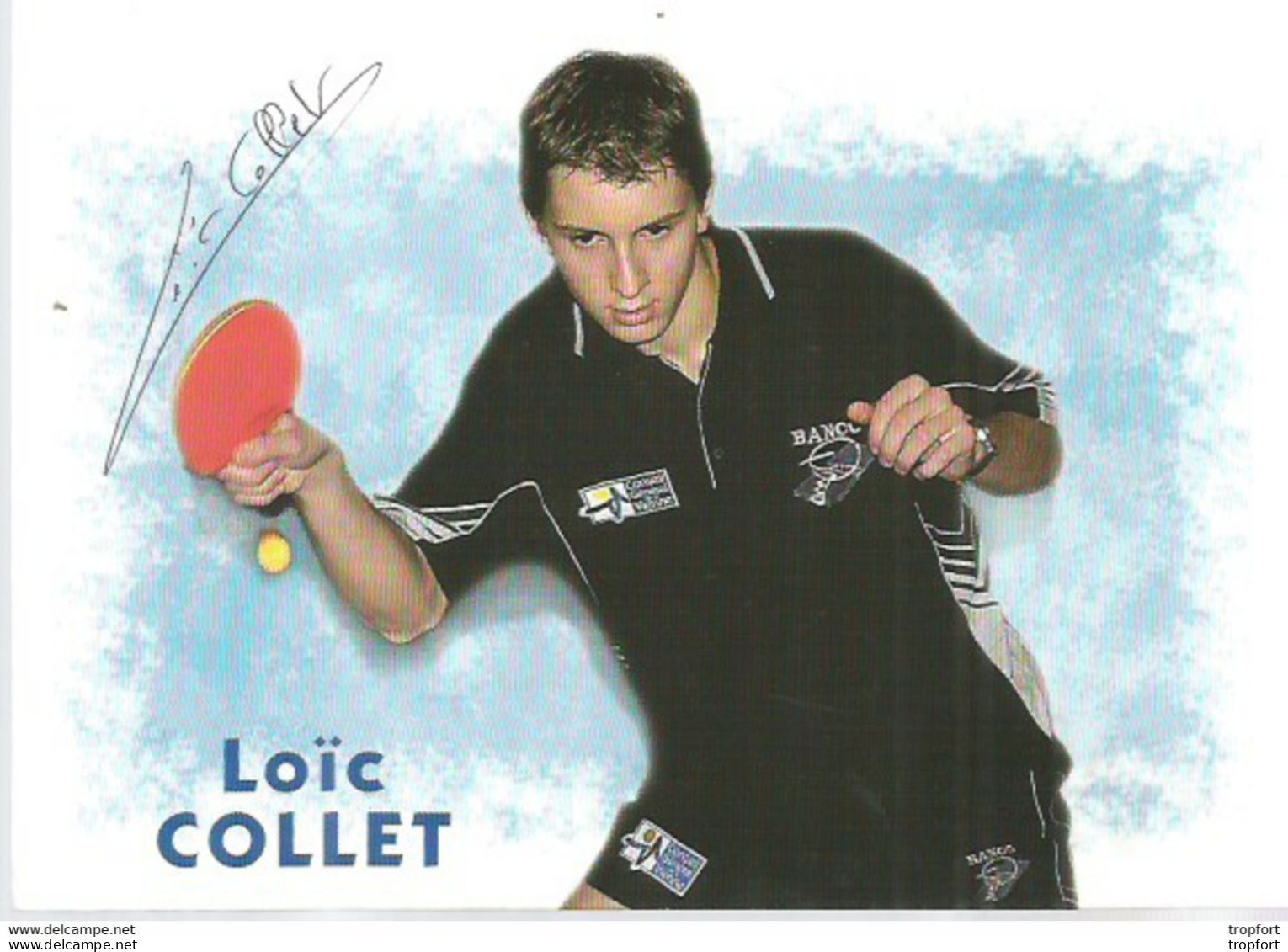 F80 Cpa / CARTE CPM Publicitaire PUB Advertising Card Cart'com Sport TENNIS De TABLE Loic COLLET Autographe 2002 - Publicités