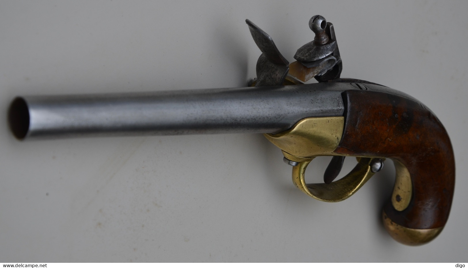 Pistolet à silex de cavalerie modèle 1777 du second type, fabriqué à Saint Étienne en 1786