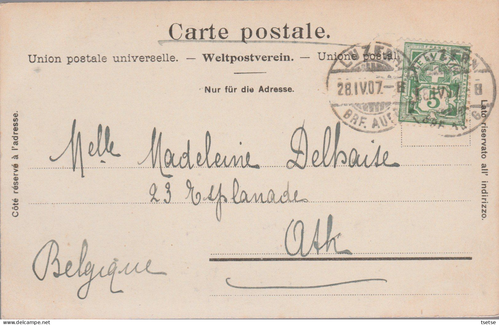 Luzern Und Pilatus - 1907 ( Voir Verso ) - Autres & Non Classés