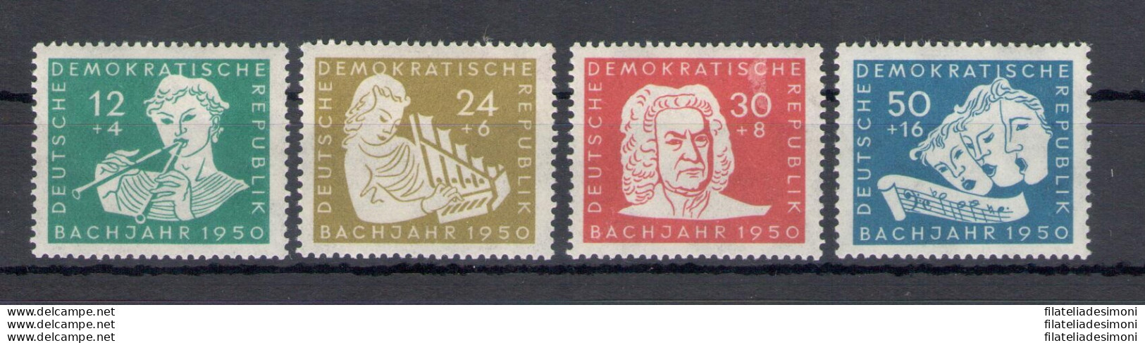 1950 DDR, Bicentenario Morte Johann-Sebastian Bach, 4 Valori, Yvert N. 10-13, MNH** - Autres & Non Classés