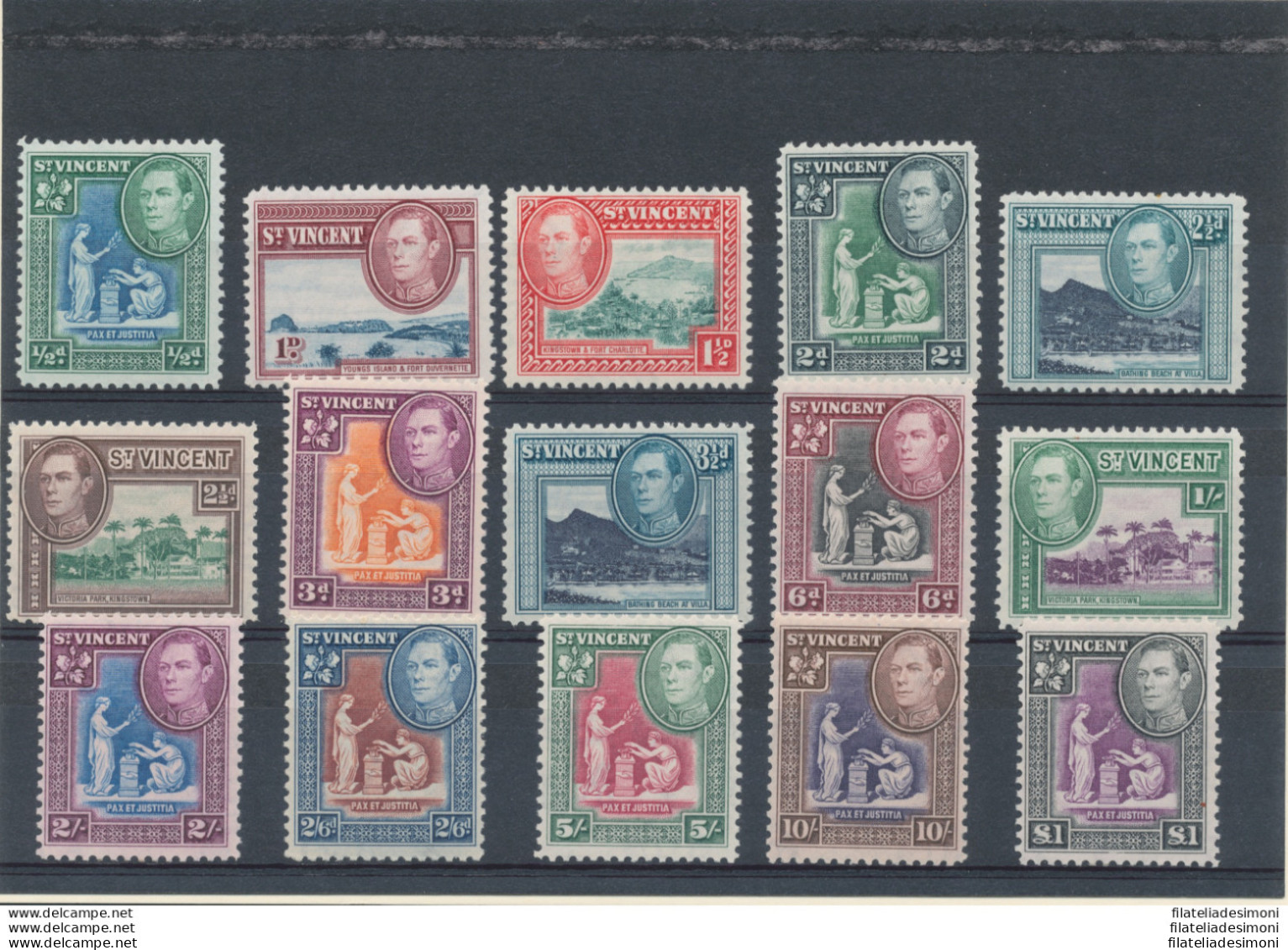 1938 ST. VINCENT - SG 149/159 - Giorgio VI In Ovale, 15 Valori - Serie Completa, MH* - Altri & Non Classificati