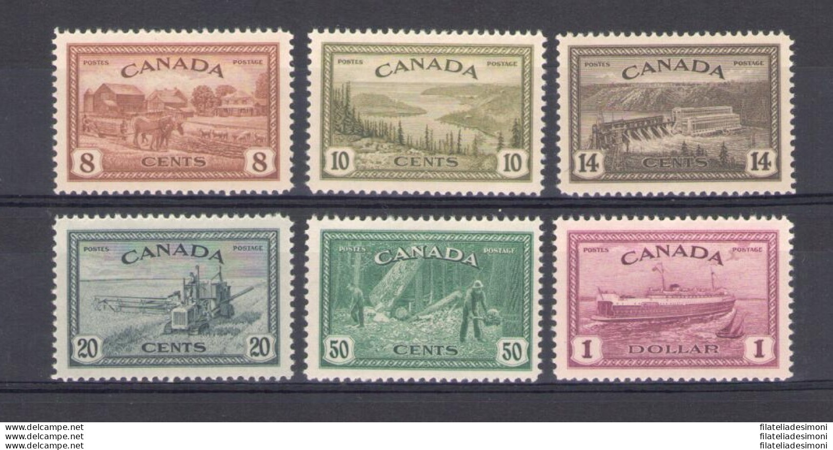 1946-47 CANADA - Stanley Gibbons N. 401/406 - MNH** - Sonstige & Ohne Zuordnung