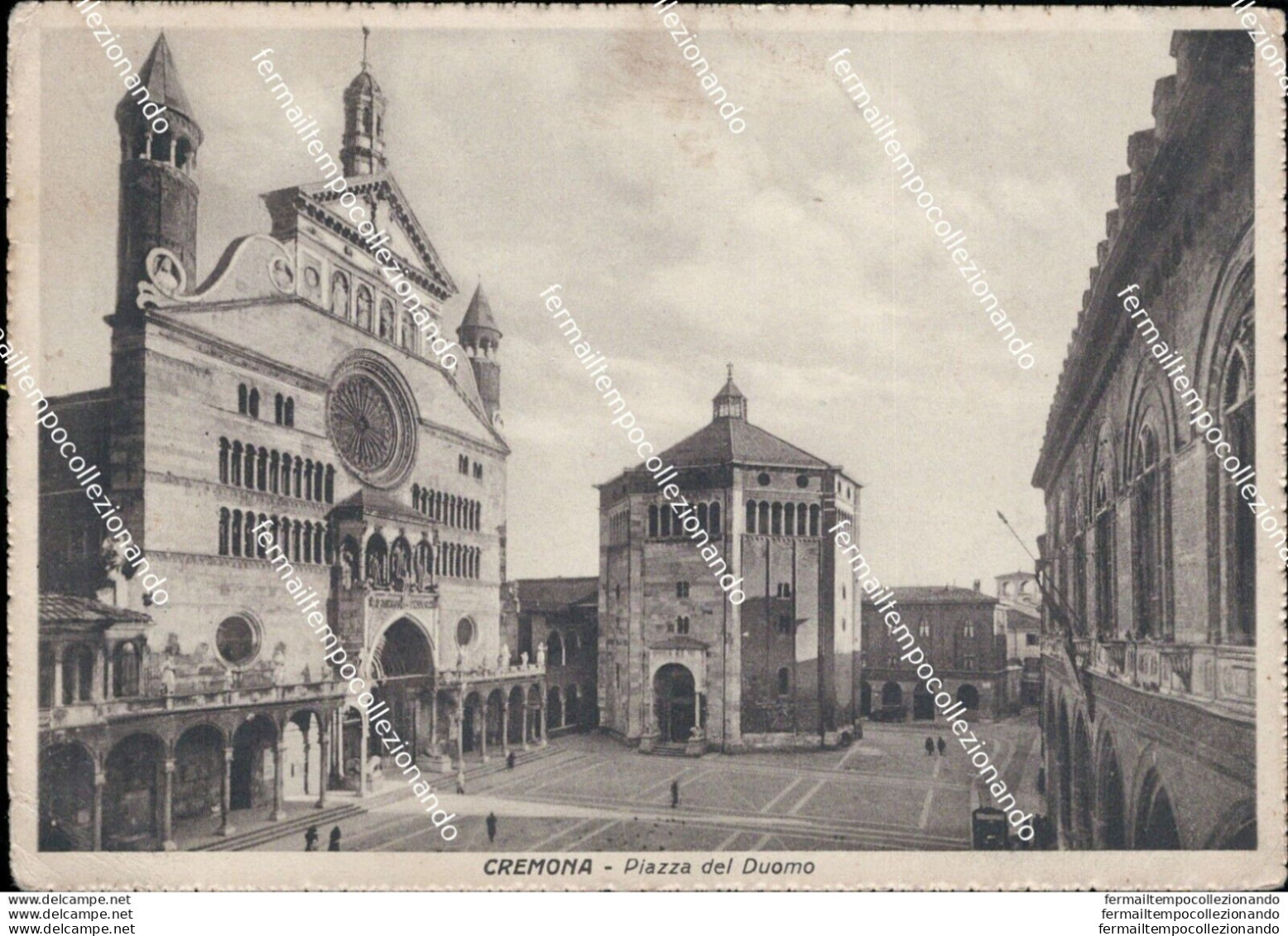 As555 Cartolina Cremona Citta' Piazza Del Duomo 1938 - Cremona