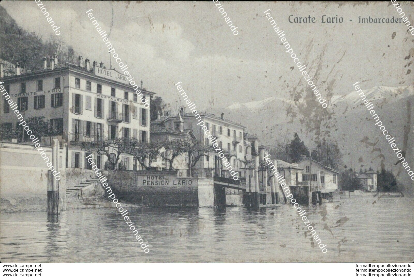 Bm446 Cartolina Carate Lario Imbarcadero 1913 Provincia Di Como - Como