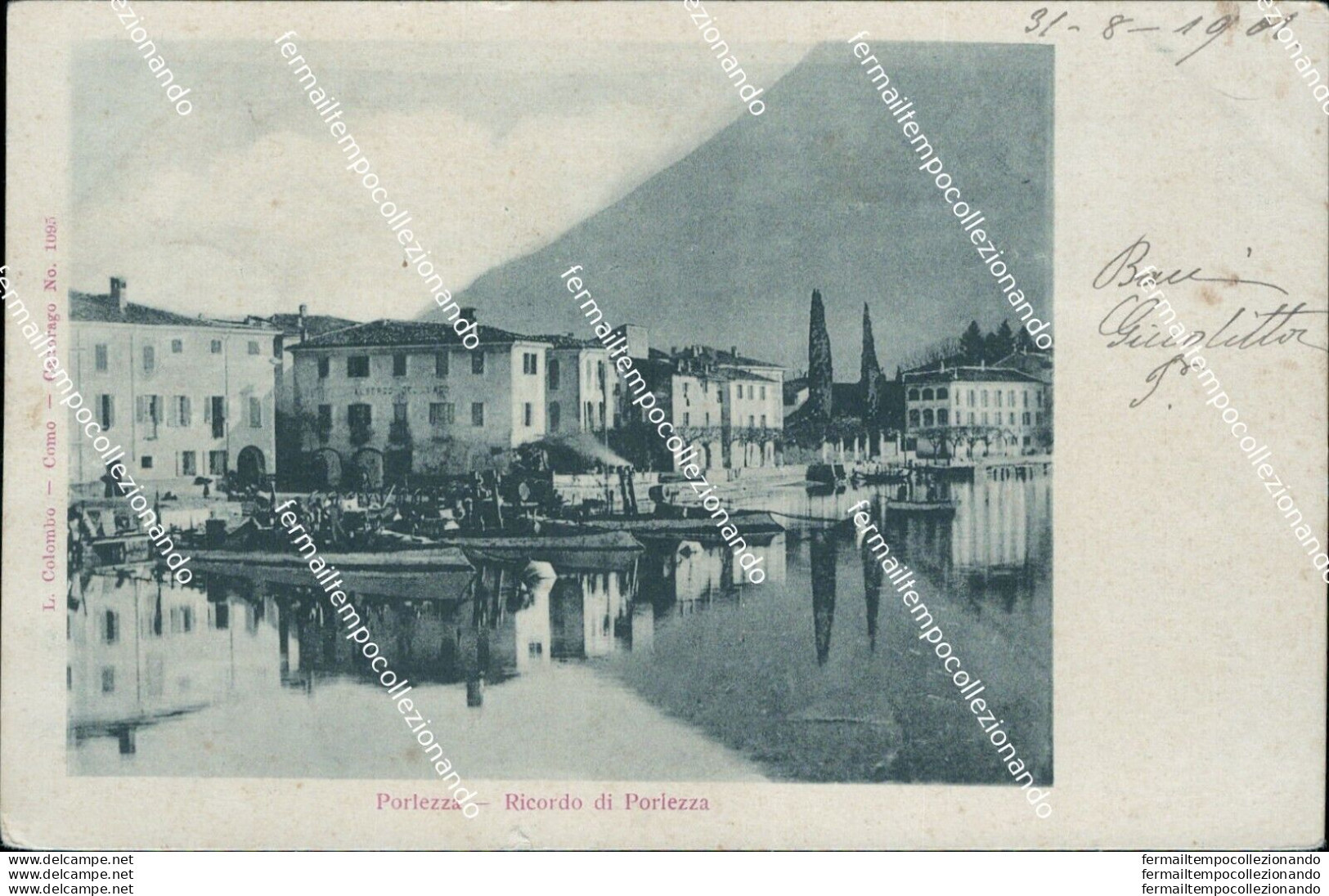 Bs74 Cartolina Porlezza Ricordo Di Porlezza Provincia Di Como Lombardia 1901 - Como