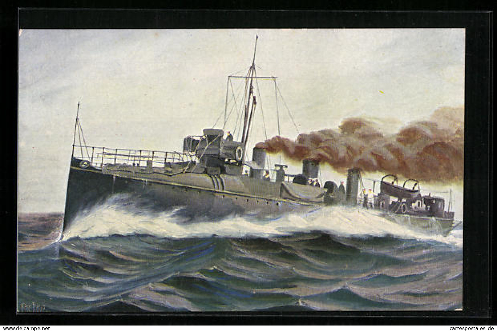Artist's Pc Christopher Rave: Englischer Torpedobootzerstörer Velox, 1902  - Guerra