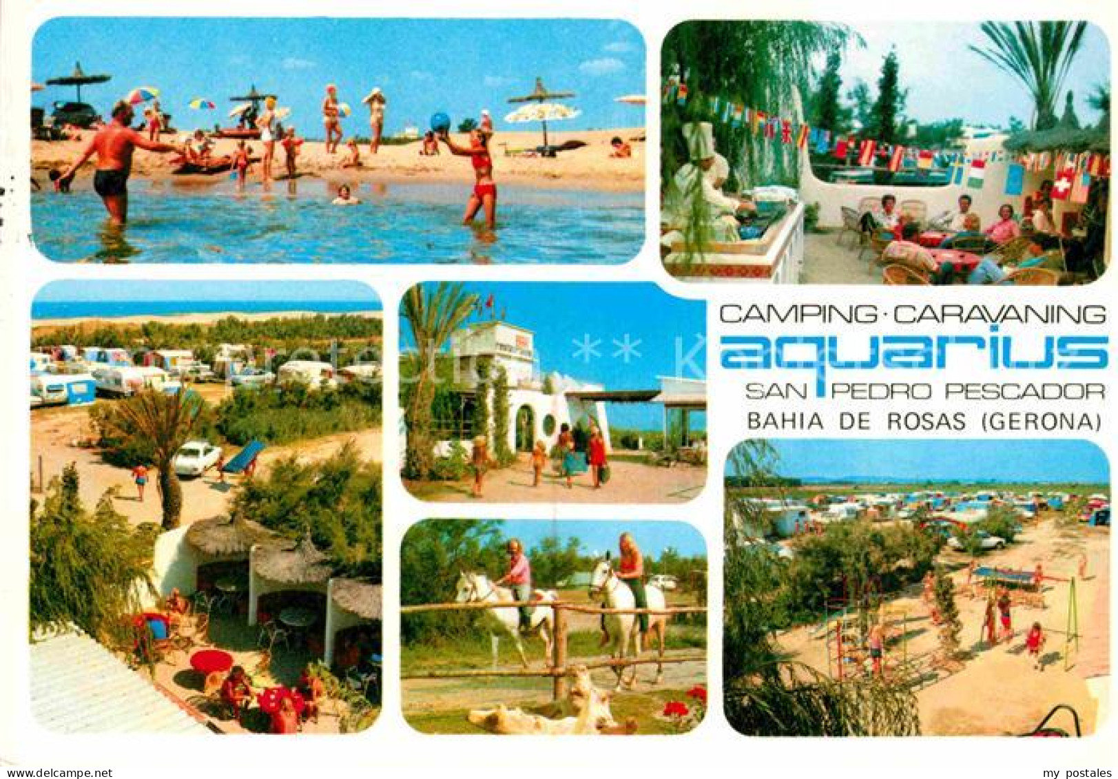 72798793 Rosas Costa Brava Cataluna Camping Caravaning Aquarius Strand Reiten  - Autres & Non Classés