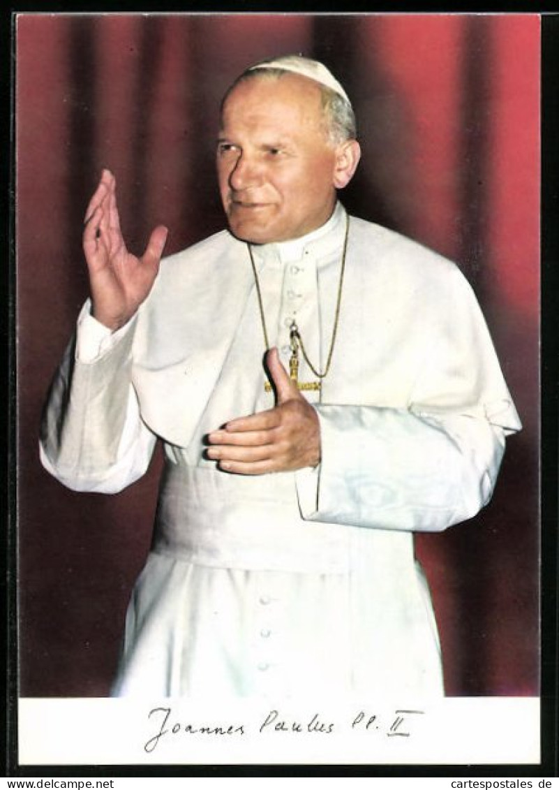 AK Papst Johannes Paul II. Hebt Segnend Den Arm  - Popes