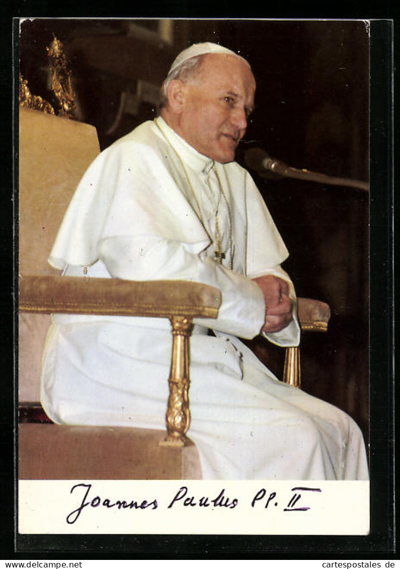 AK Papst Johannes Paul II. Sitzt Auf Dem Heiligen Stuhl  - Papas