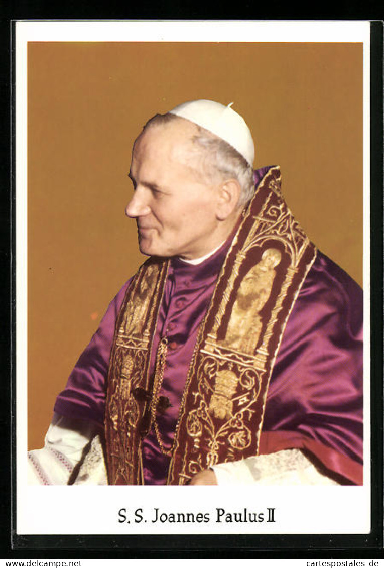 AK Papst Johannes Paul II. Im Roten Ornat  - Papi