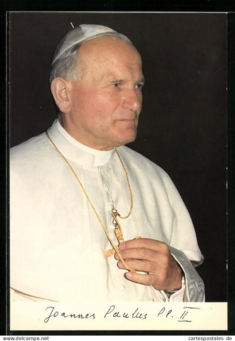 AK Papst Johannes Paul II. Berührt Sein Kreuz  - Pausen