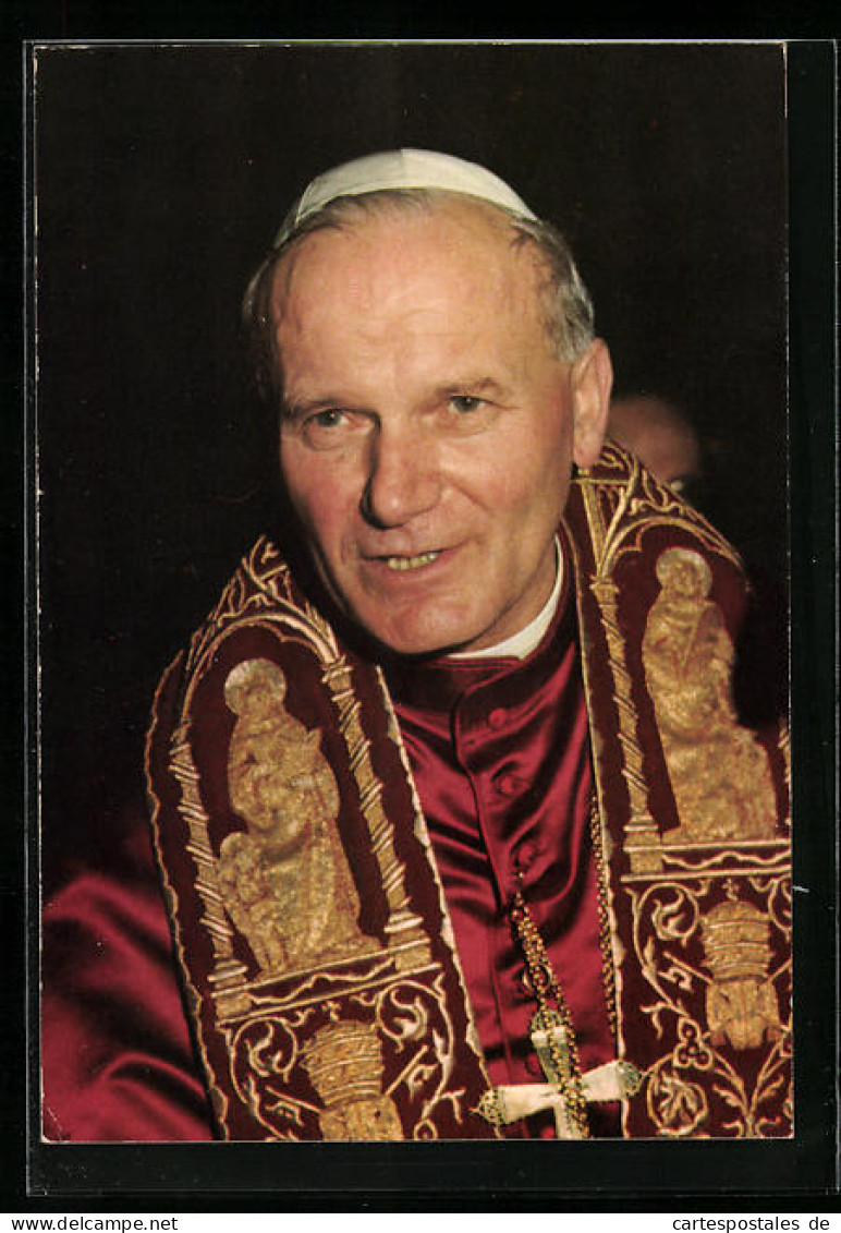 AK Papst Johannes Paul II. Im Roten Ornat  - Papas