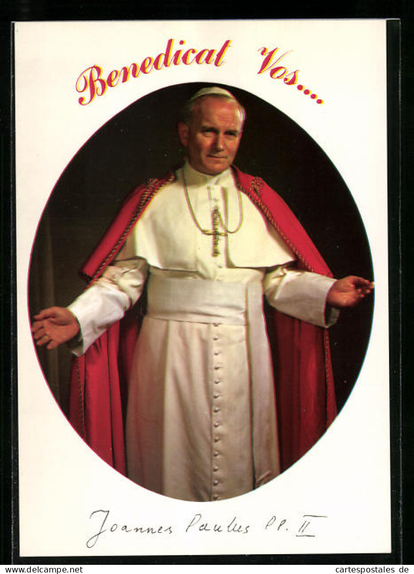 AK Papst Johannes Paul II. Mit Umhang  - Popes