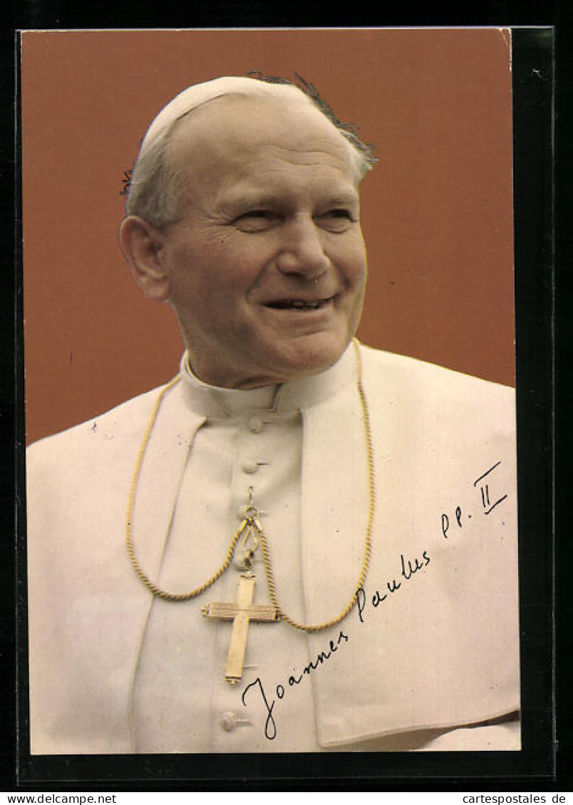 AK Papst Johannes Paul II. Lächelnd Mit Kreuzkette  - Päpste