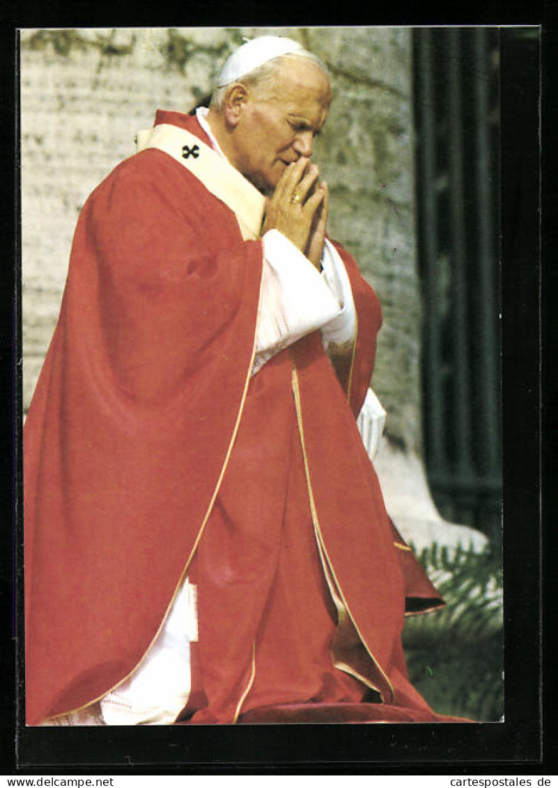 AK Papst Johannes Paul II. Im Stillen Gebet  - Papas