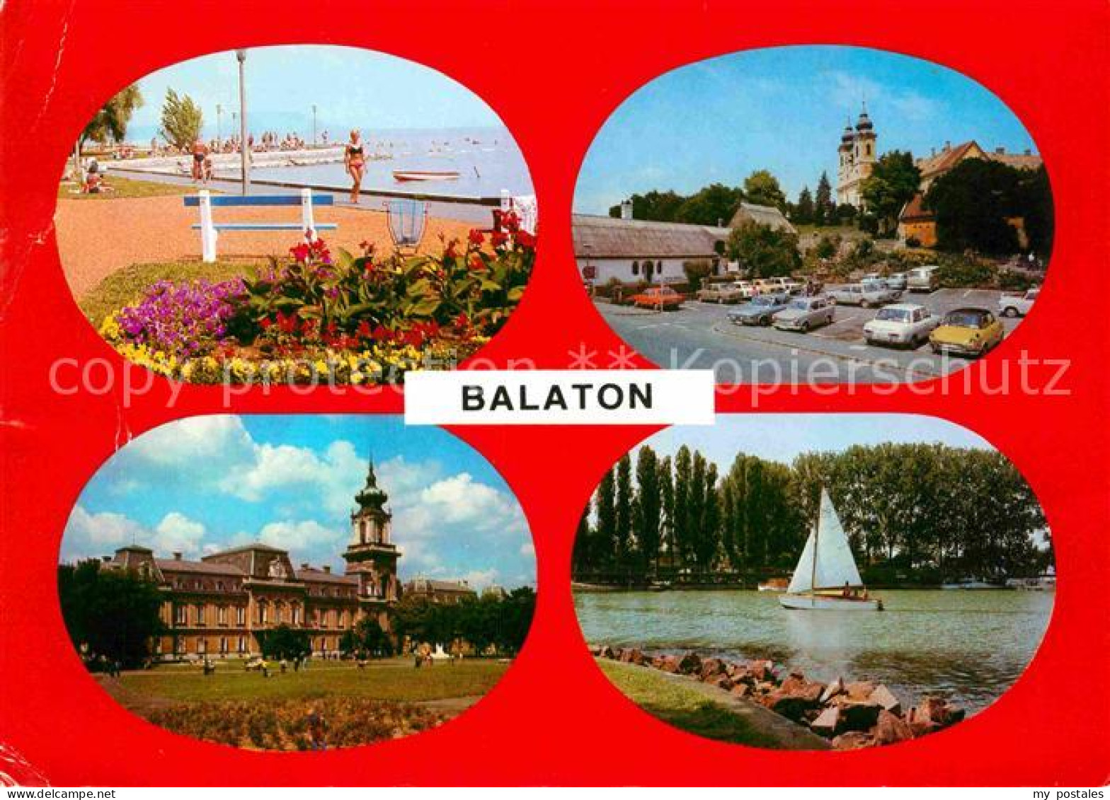 72798665 Balaton Plattensee Uferpromenade Strandbad Kirche Segeln Ungarn - Ungheria