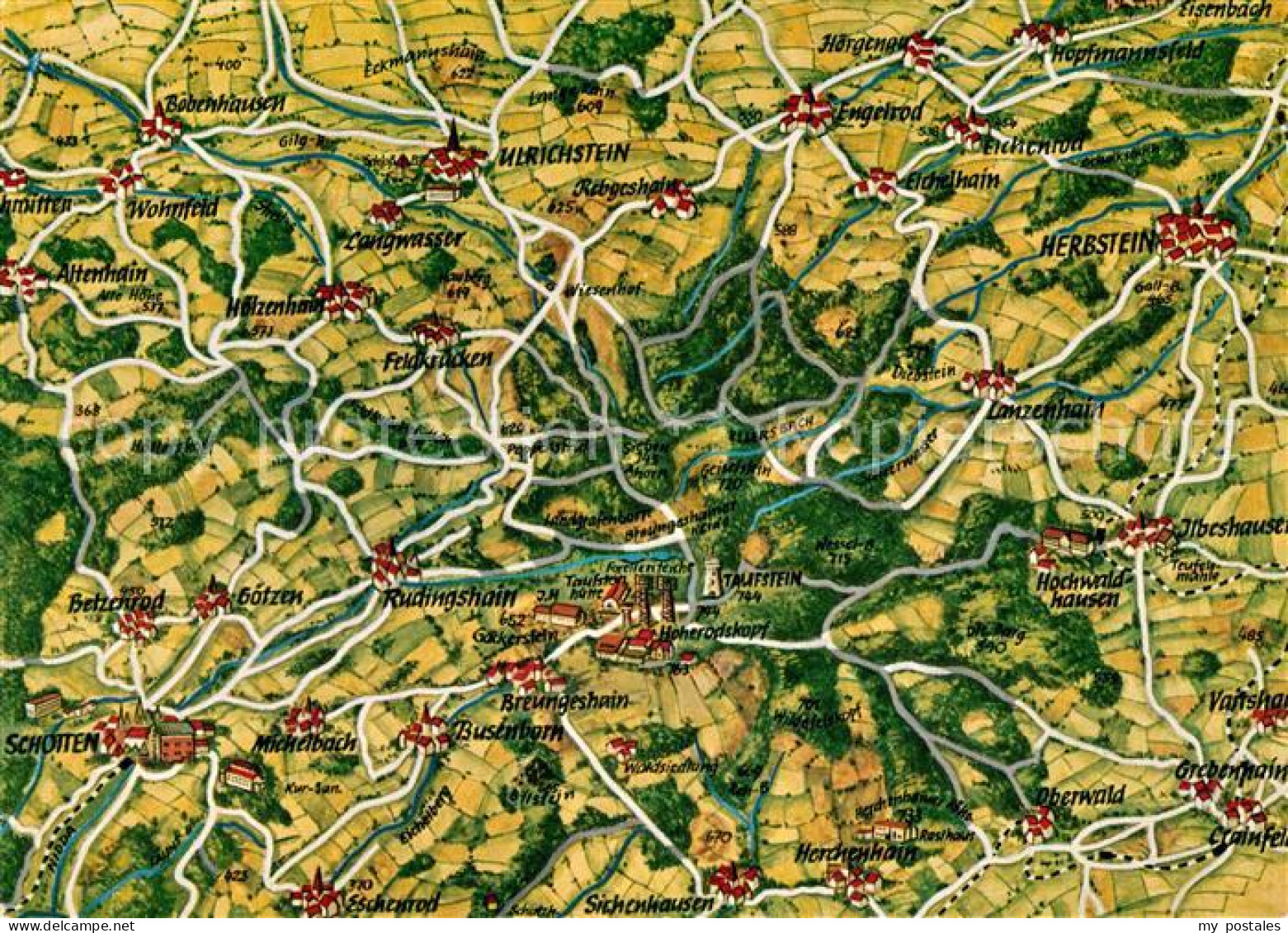 72798634 Schotten Vogelsberg Und Umgebung Landkarte Schotten - Other & Unclassified