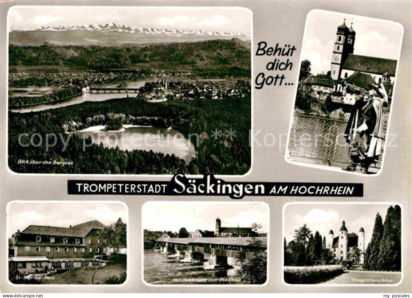 72798216 Bad Saeckingen Bergsee Sankt Marienhaus Historische Holzbruecke Trompet - Bad Saeckingen