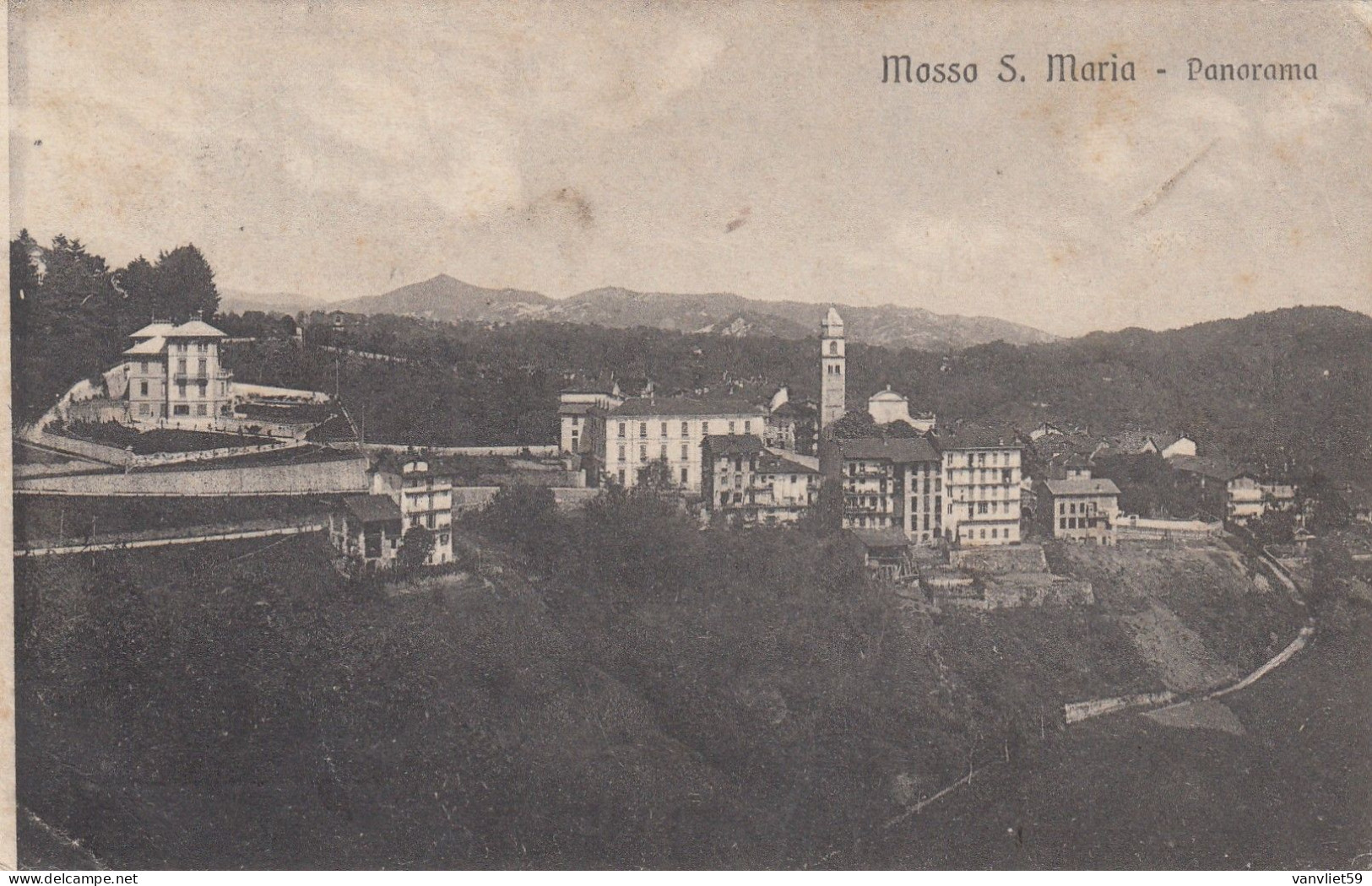 MOSSO S. MARIA-BIELLA-PANORAMA-CARTOLINA VIAGGIATA NEL 1927 - Biella