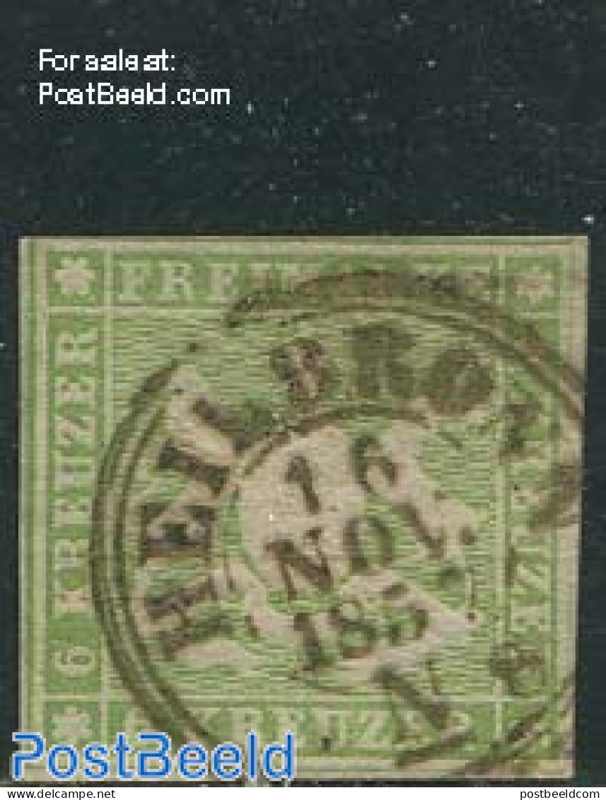 Germany, Wurtemberg 1857 6Kr, Used, Used Or CTO - Andere & Zonder Classificatie