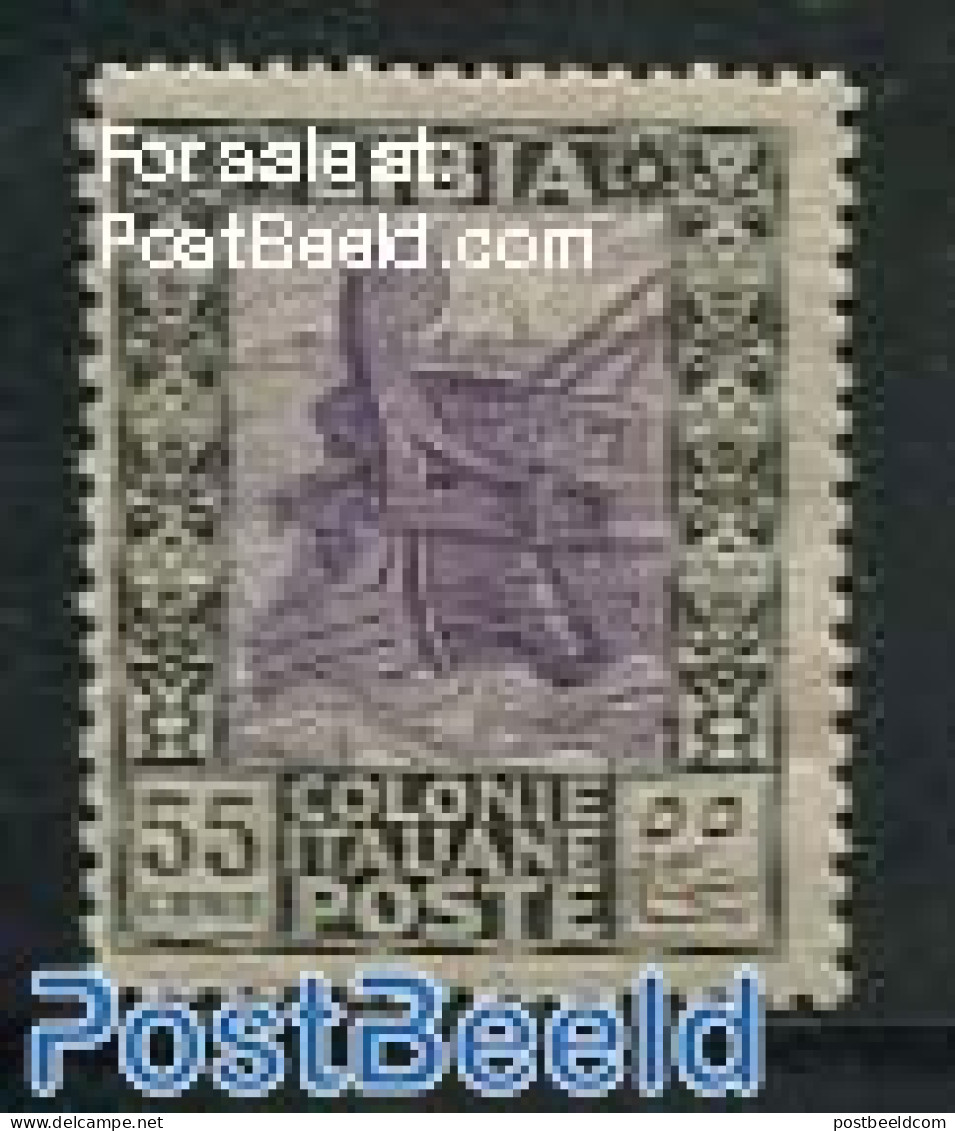 Italian Lybia 1921 55c, Stamp Out Of Set, Unused (hinged), Transport - Ships And Boats - Bateaux